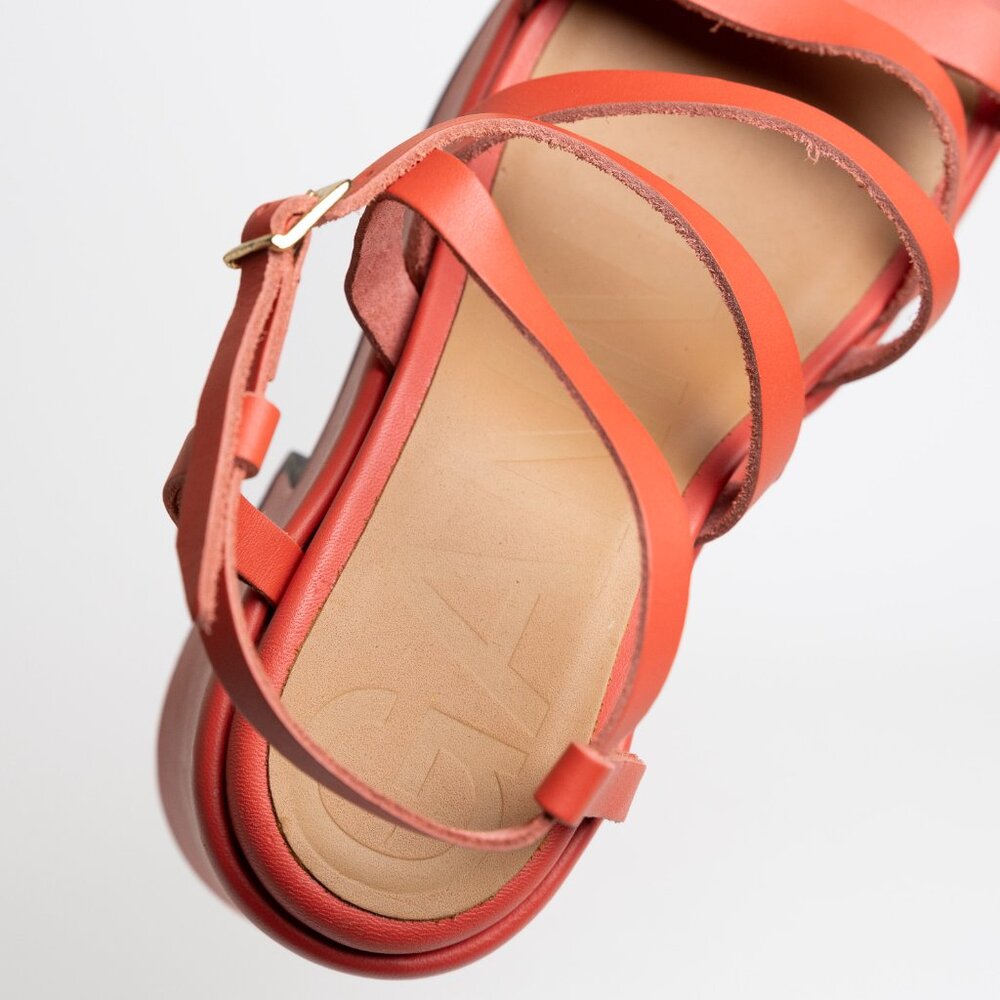 Ganni Red Platform Sandals - Picture 10 of 16